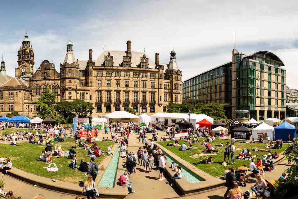 Sheffield Food Festival Crowd and traders