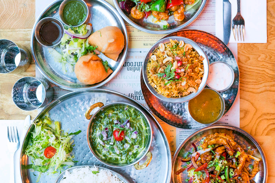 Vegan Restaurants Leeds - Indian Tiffin Room - Selection of dishes
