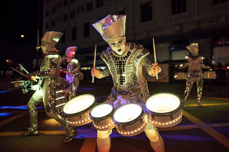 Light Night Leeds Street Performers Harvey Nichols Fourth Floor Bar