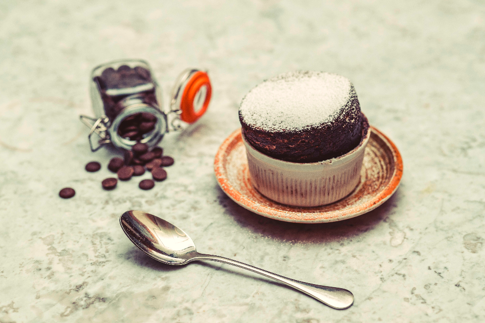 The Cookery School Hot Chocolate Soufflé Recipe with Praline Ice Cream