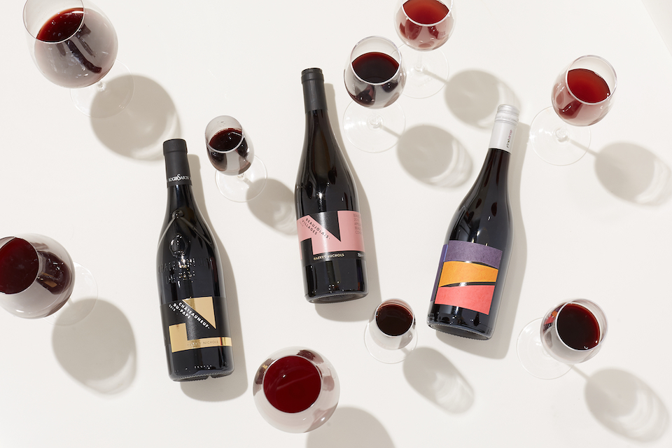 Harvey Nichols Wine Flight event - own brand red wine bottles