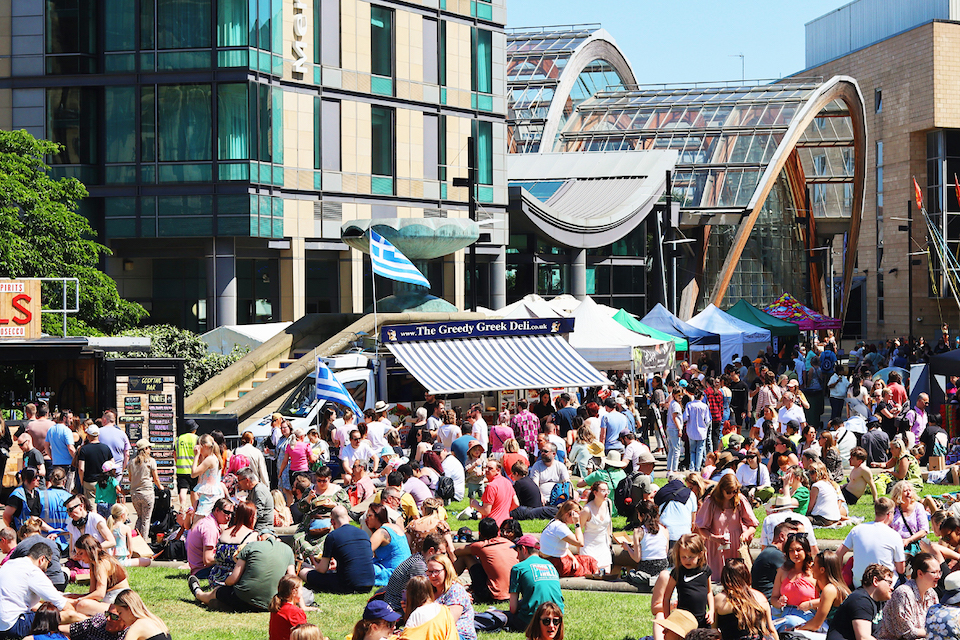 Sheffield Food Festival outside stalls - May bank holiday events