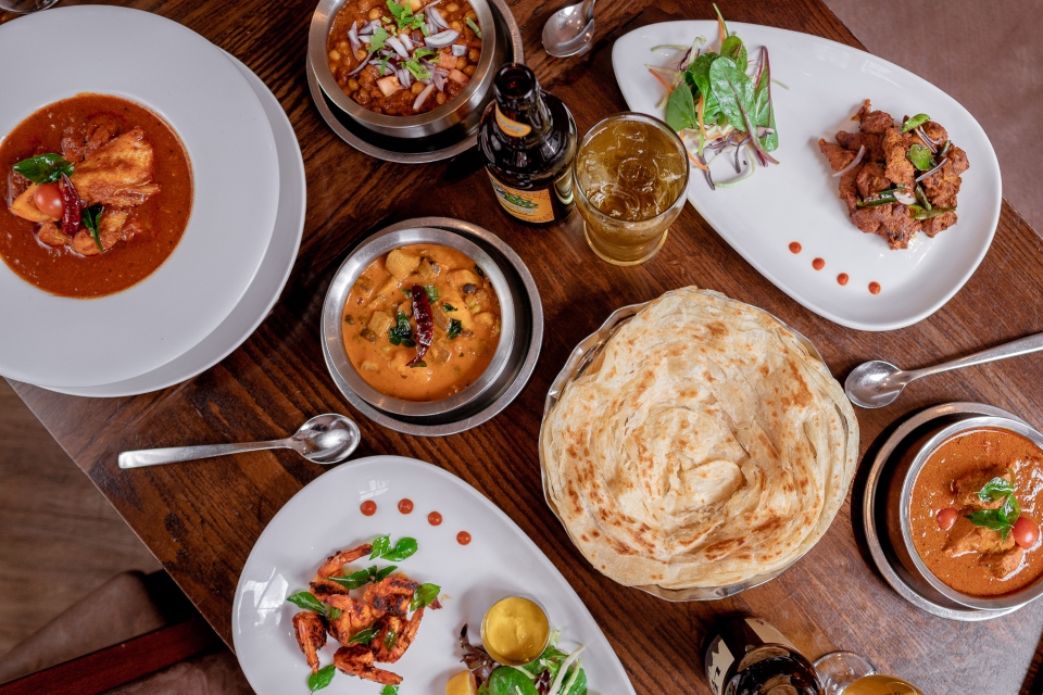 Tharavadu Leeds Indian restaurant - overhead shots