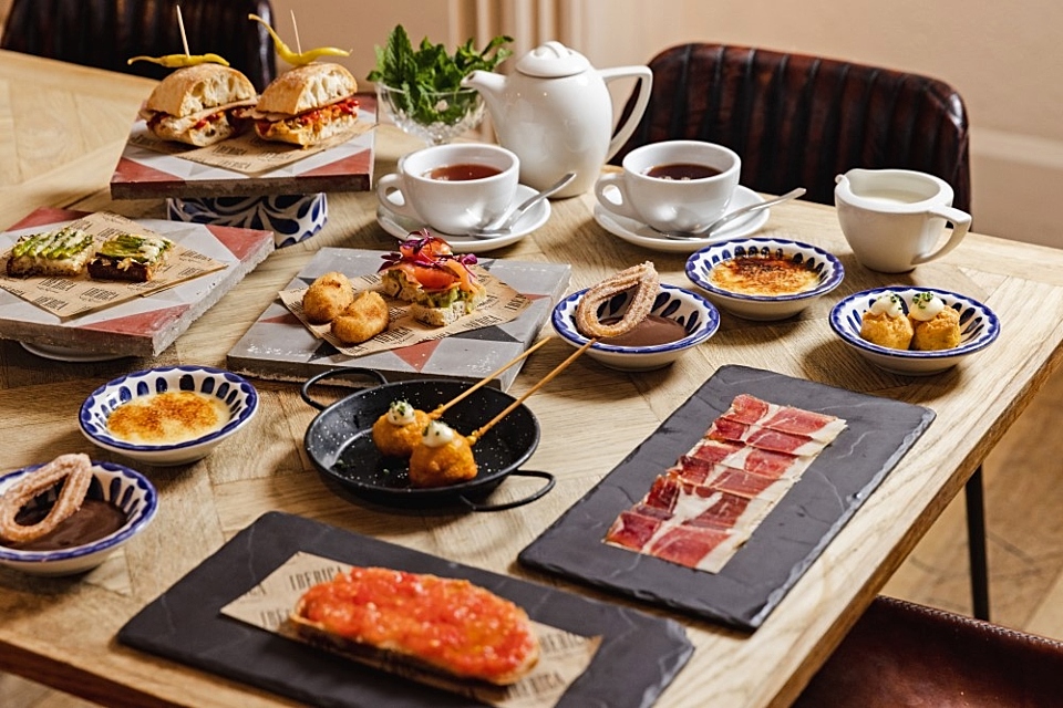 Spanish Afternoon Tea Iberica Leeds restaurant - table - Mother's Day gift guide