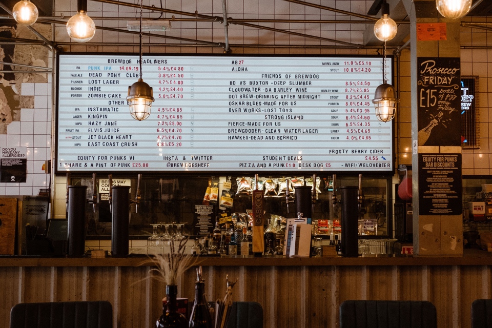 Bars in Sheffield - Brewdog Sheffield bar