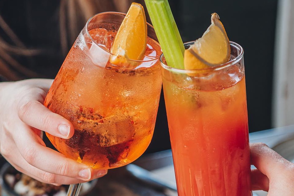 The Furnace cocktails - aperol spritz and bloody mary