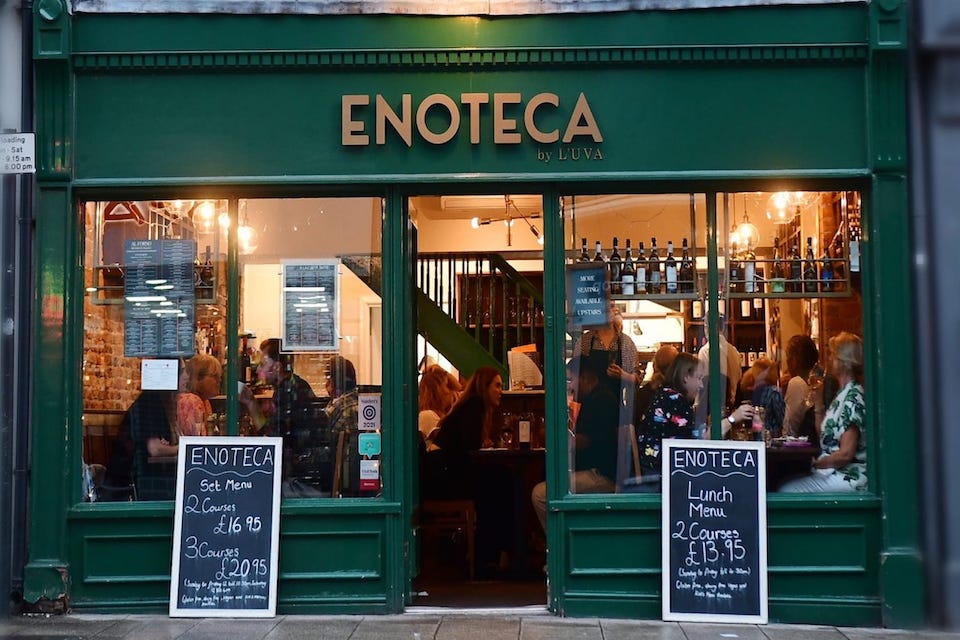 Italian restaurants in York - Enoteca by L'uva exterior