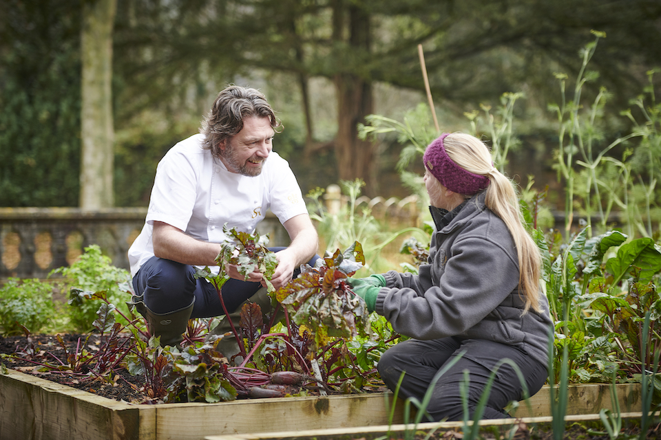 Chef Patron in the Kitchen Garden at Grantley Hall