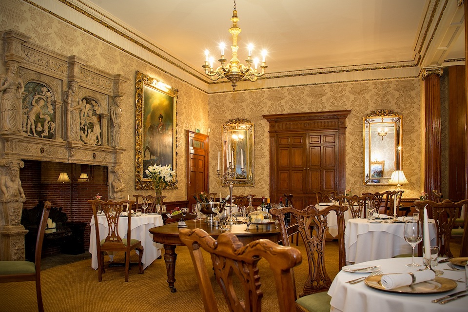 Goldsborough Hall dining room - romantic restaurants in Yorkshire