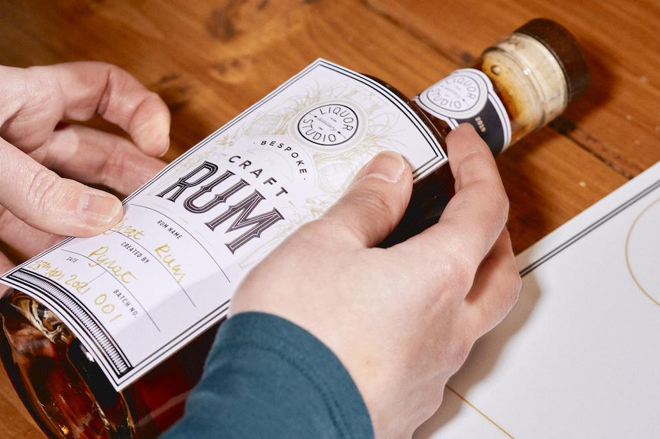 Rum classes at Liquor Studio Leeds - personalised label on craft rum