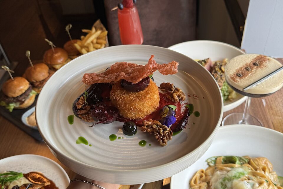 Carpenters Arms Ossett - breaded goats cheese with beetroot