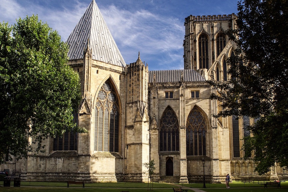 York Minster city centre exterior of cathedral