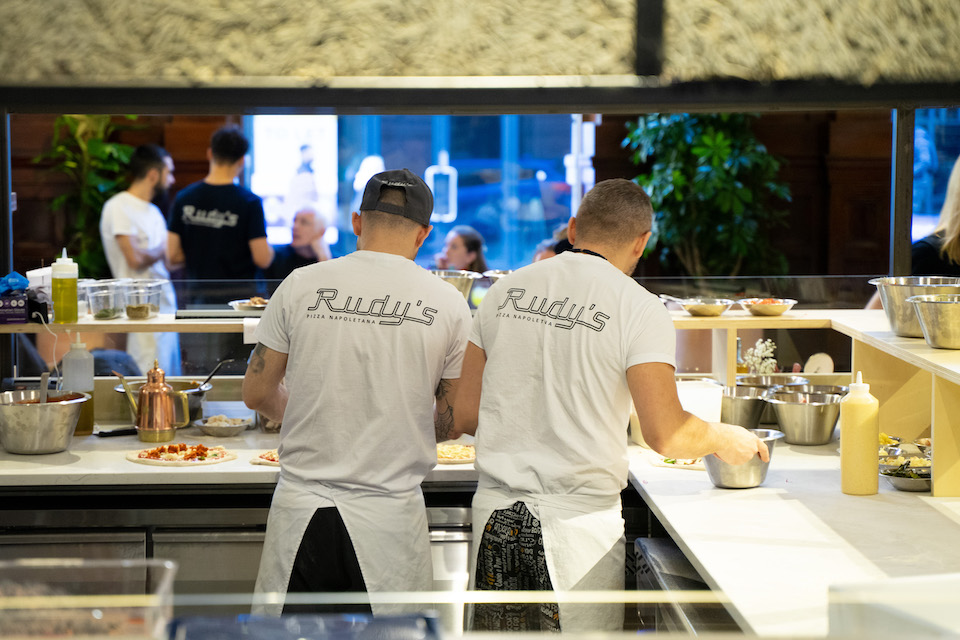 Rudy's Pizza York - staff making pizza