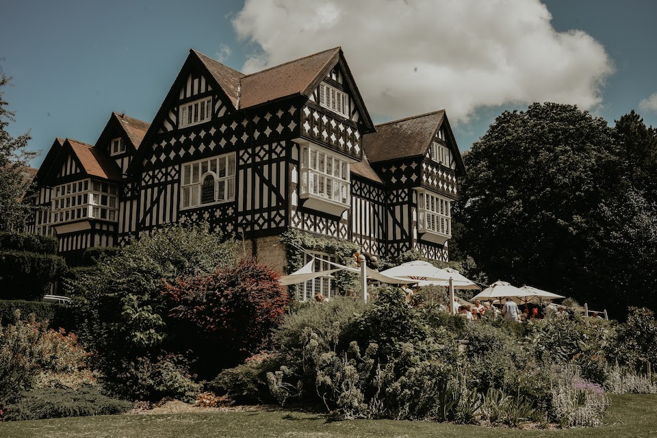 Highfield House afternoon tea hotel exterior in summer