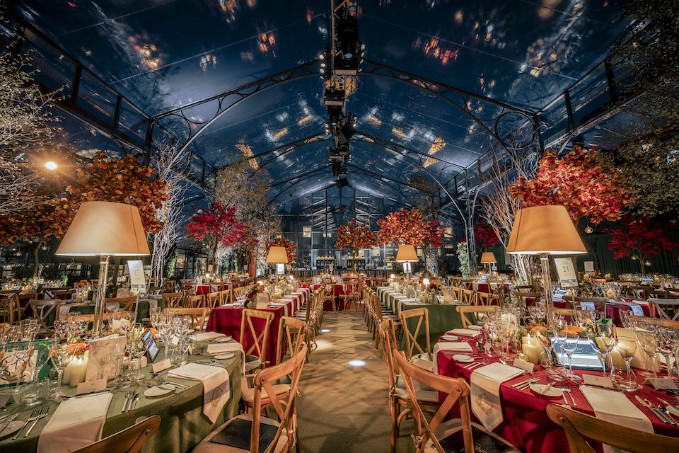 Grantley Hall gala event interior aisle view