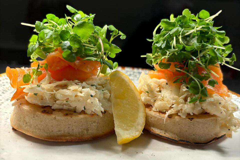 Mannions & Co smoked salmon crumpets