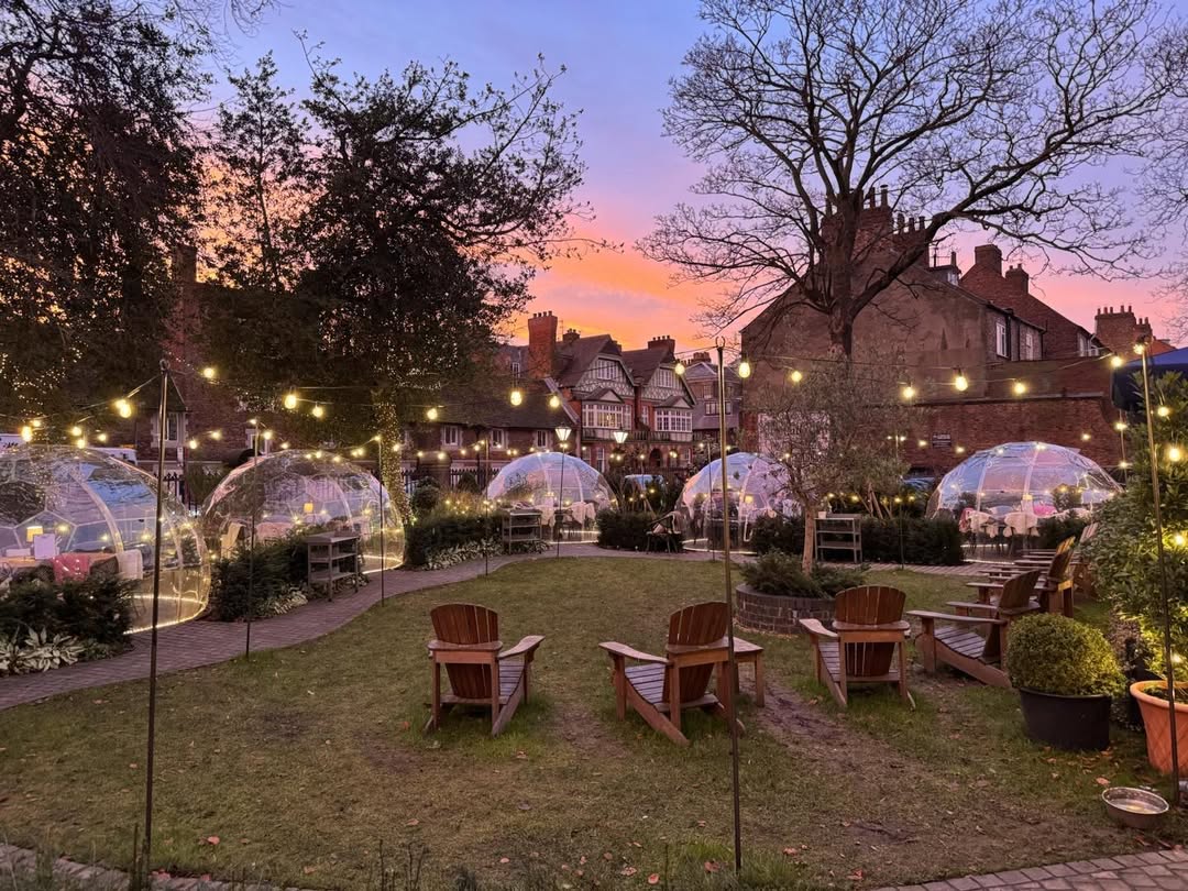 Churchill, York Beer Garden in sunset 